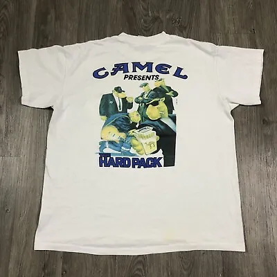 $30 • Buy Vintage Camel Shirt Mens XL White The Hard Pack Joe Cigarette Smoke Pocket Tee