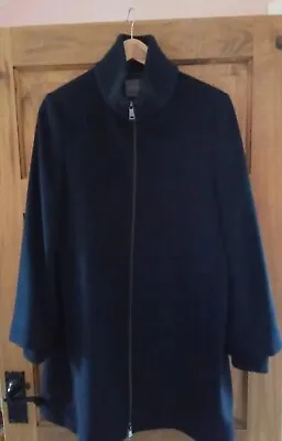 Jaeger Ladies 100% Wool Size 12 Zip Front Mid Length Coat Never Worn • £40