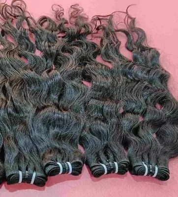 Virgin Wavy Human Hair Bundle Natural Color Remy Weave Extensions • $72