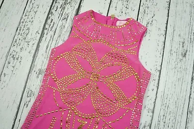 Versace For H&M Women's Pink Gold Studded Dress SZ. 6 US6 US 6 EU 36 • $80