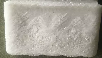 8 Yards Vintage White 4  Wide Delicate French Lace • $7.99