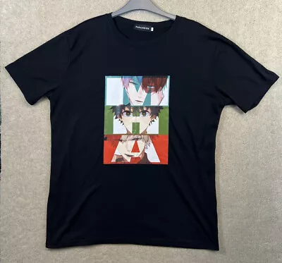 My Hero Academia Anime T-Shirt Large Print Black Size XL • £12