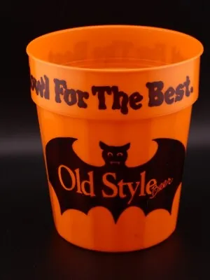 Vintage Halloween Old Style Beer Howl For The Best Orange Advertising Cup • $10