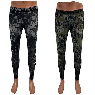 Nike Pro Men Large Tights HyperCool Series Black Gray Camouflage 848863 Lot Of 2 • $59.98