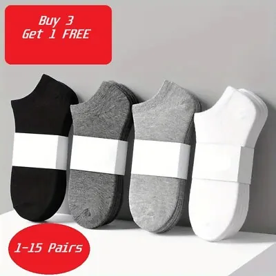 Mens Womens Trainer Liner Ankle Socks Invisible Cotton Low Cut Sports Socks Lot~ • £7.19