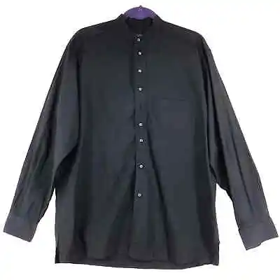 Corneliani Trend Mens Size M Button Front Shirt Mandarin Collar Front Pocket • $25.46