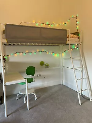 Ikea Vitval Loft Bunk Bed With Desk And Mattress • £125