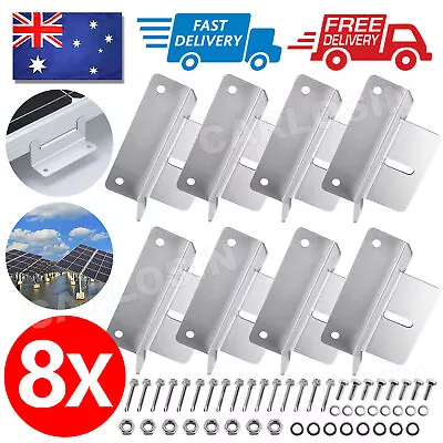 8PCS Solar Panel Z Bracket Mounting Mount Flat Roof Wall Aluminum Large-sized • $17.85