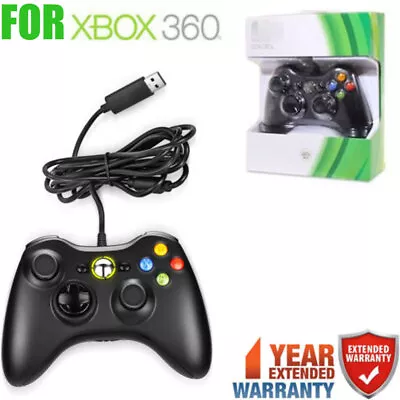 New Black Wired USB Game Pad Controller For Microsoft Xbox 360 PC Windows • $15.99