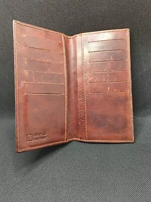Vera Pelle Vertical Bi-Fold Leather Wallet Adult Brown  • $29.99