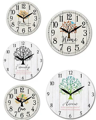 $19.95 • Buy NEW 28.8cm MDF Wall Clock Round Clock Tree Family Life Home Decor Gift 