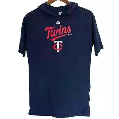 Men's Navy Minnesota Twins High Cheddar Short Sleeve Pullover Hoodie - Men’s S • $19.99