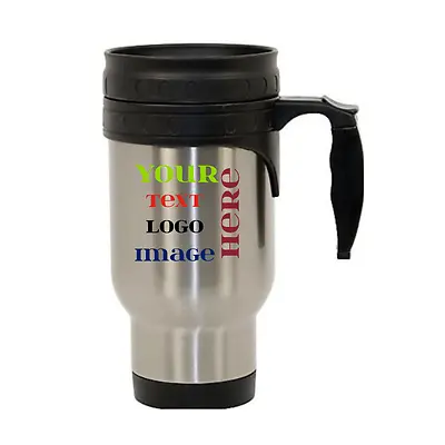 $23.99 • Buy Personalized Travel Mug Custom Photo Text Logo Name Imprinted