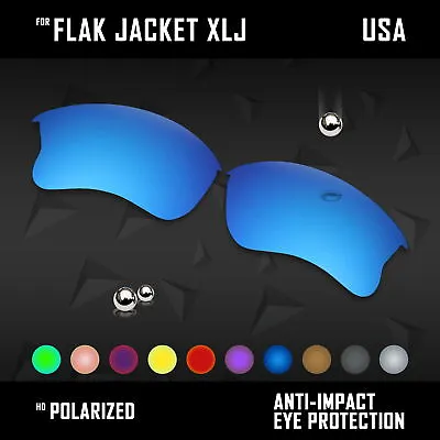 Anti Scratch Polarized Replacement Lenses For-Oakley Flak Jacket XLJ Options • $12.75