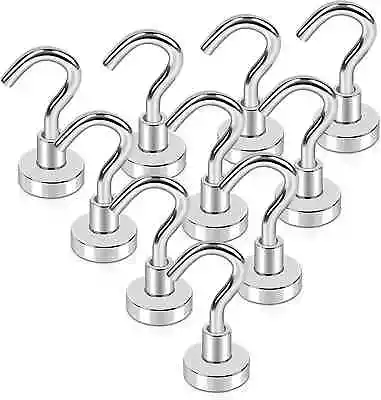 10 Pack 25LB Heavy Duty Magnetic Hooks Strong Neodymium Magnet Hook For Home • $11.56