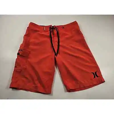 Hurley Bright Orange Hybrid Board Shorts Swim Trunks Size 32  • $16.90