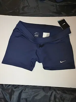Nike Dri-Fit Fitted Compression Volleyball Shorts Navy 535657-419 Womens • $25