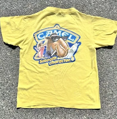 Vintage Joe Camel Cigarettes Retro 80s Summer Party Pocket T Shirt Size M Medium • $61.97