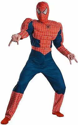 Licensed Marvel Spiderman 3 Movie DELUXE ADULT SPIDERMAN MUSCLE CHEST COSTUME • $49.99