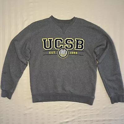 UCSB University CA Santa Barbara Sweatshirt Mens Medium Gray Pullover Crew Y2K • $24.95