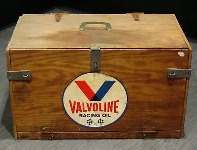 1960's SLOT CAR HUGE Hand-Made WOODEN CASE Valvoline Pit BOX VINTAGE 1/24 • $39.99