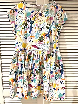 Lovely GORMAN “Scribbles” Cotton Dress -  Size L • $55