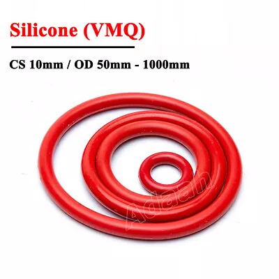 O-Rings CS 10mm Food Grade Silicone O Ring Sealing Washer Gasket OD 50mm-1000mm • £2.15