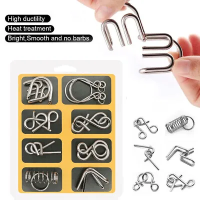 Metal Puzzle Wire IQ Mind Brain Kids Adults Stress Reliever Toy XMAS Gift • £5.99