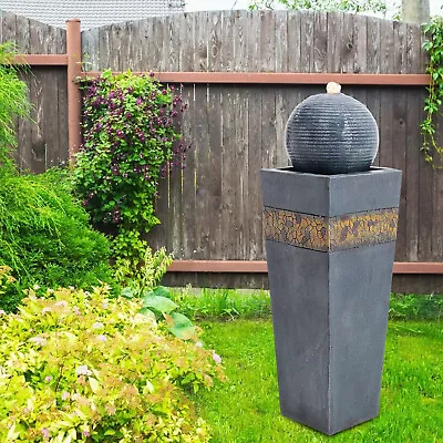 Sphere Ball Water Feature Led Electric Water Fountain Garden Ornament Taper Base • £95.95