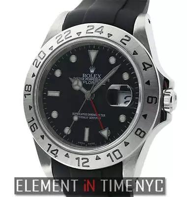 Rolex Black Dial On RubberB Strap Bracelet Included Explorer II - 16570 • $8135