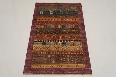 $263.12 • Buy 3 X 4 Ft Purple Gabbeh Afghan Hand Knotted Tribal Area Rug