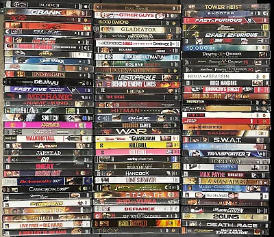 Lot Of 100 Action Adventure Movies Used Previewed DVD Specific Titles Listed • $69.99