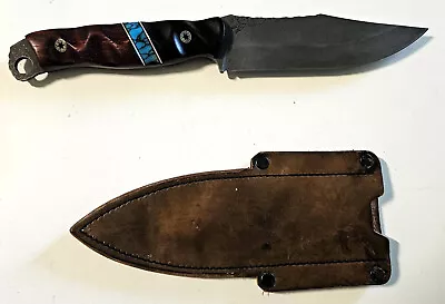 Half Face Blades Crow Scout Blade African Black Wood Split Turquoise  • $490