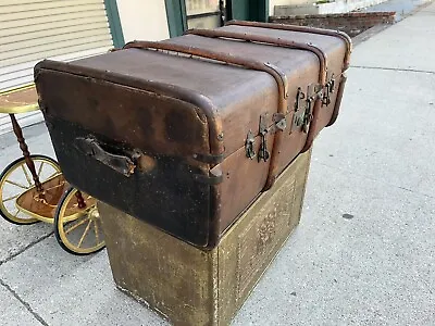 Antique Luggage Trunk  Eagle Lock • $295