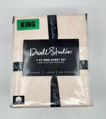 New In Package Dwell Studio KING 4 Pc Sheet Set Petal Rose 100% Cotton Percale • $74.99