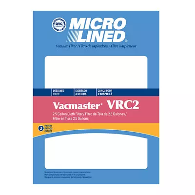 $16.81 • Buy TVP Vacmaster VRC2, CVRC2 Vacuum 1.5 To 3.2 Gallon Cloth Filter 3pk By DVC