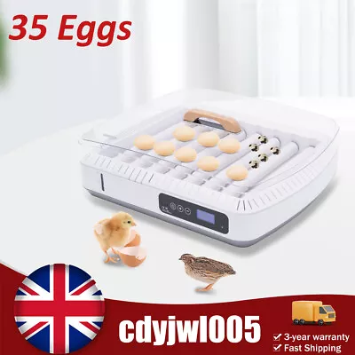 35 Eggs Digital Incubator Temperature Control Automatic Turning Chicken Hatcher • £95.95