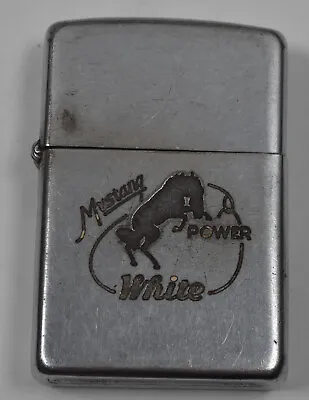 Vintage Pre 1950 Zippo Mustang Power White Farm Cigarette Advertising Lighter • $74.95