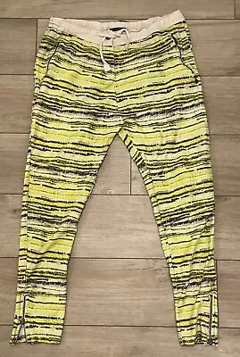 Woman's Maison Scotch Yellow Brown Cotton Comfortable Drawstring Pants Size 4 • $15.99