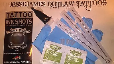 Poke And You Can Stick Diy Tattoo Kit Moms Black Ink 7rl 9rl 7rs Needles • $15.99