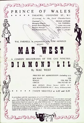 Mae West - Program Signed • $240