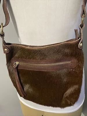 MAURIZIO TAIUTI Genuine Cowhide Calf Hair Shoulder Bag Crossbody Made In Italy • $19.99