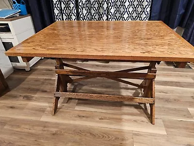 Vintage Oak Hamilton Mfg Co Drafting Table • $1000