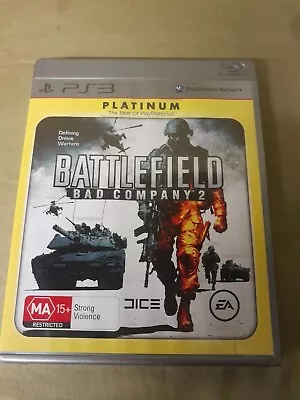 Battlefield Bad Company 2 Sony Playstation 3 PS3 Game W/manual VGC Platinum • $6