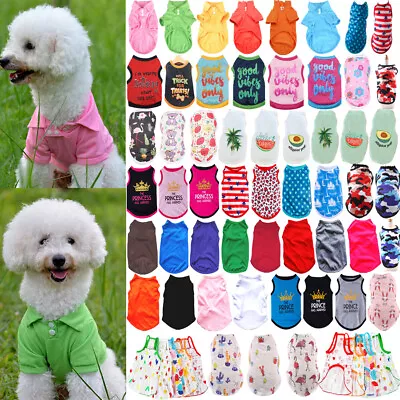 £3.01 • Buy Cute Pet Dog Cat Clothes Summer Puppy T Shirt Small Dogs Chihuahua Vest Clothing