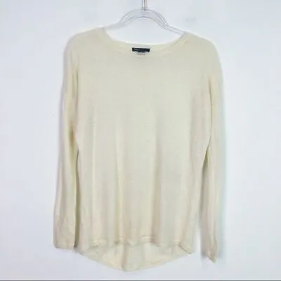 Vince Off-white Long Sleeve Semi Sheer Wool Cashmere Knit Pullover Sweater Xs • $21.96