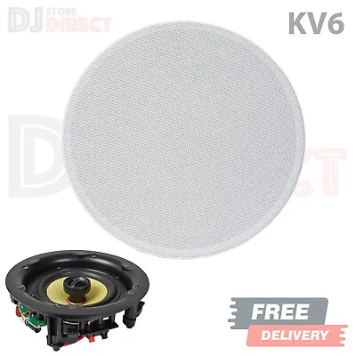 £69 • Buy KV6 Ceiling Speaker Premium 6.5  Low Profile 2-Way 60W White Music Surround