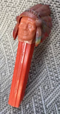 Indian Chief Marbleized Headdress PEZ Dispenser No Feet 2.6 Austria Vintage READ • $98