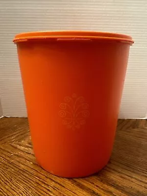 Tupperware Large Orange Canister With Lid 1339-5 & 1205-10 • $11