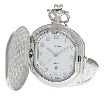 Colibri Quartz Silver Pocket Watch  Model #PWQ092008C • $29.99